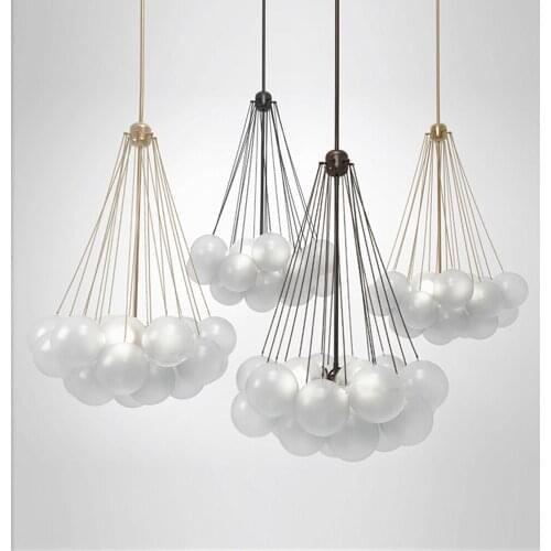 Nordic Minimalist Bubble Ball Glass Restaurant Post Modern Personality Bedroom Clothing Store Magic Bean Pendant Light