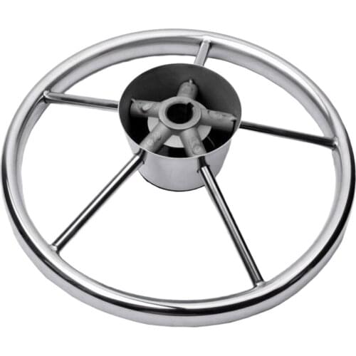 Marine Pontoon Boat Yacht 5 Spoke 13-1/2'' Steering Wheel - Durable Corrosion Resistance