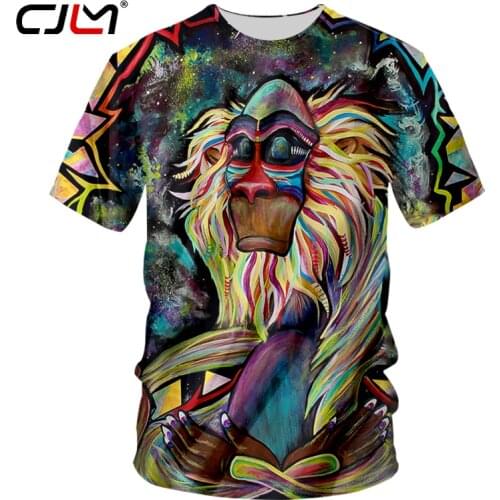 CJLM Cool T-shirts Men Summer Tops 3d Print Space Star Wolf Tshirt Male Hip Hop Streetwear Short Sleeve Tees Shirts Unisex 7xl