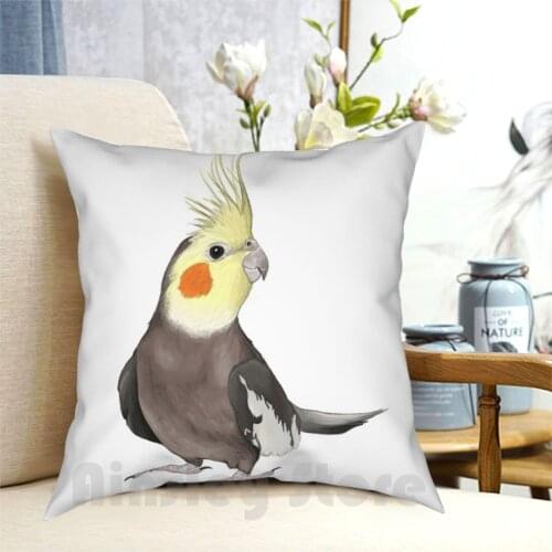 Cockatiel Pillow Case Printed Home Soft DIY Pillow cover Cockatiel Bird Yellow Gray Animal