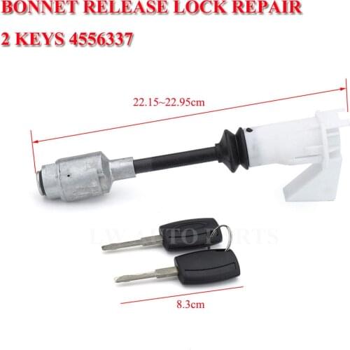 Bonnet Release Lock Set Repair Kit Keys Short Type for Ford Focus MK2 2004-2012 4556337