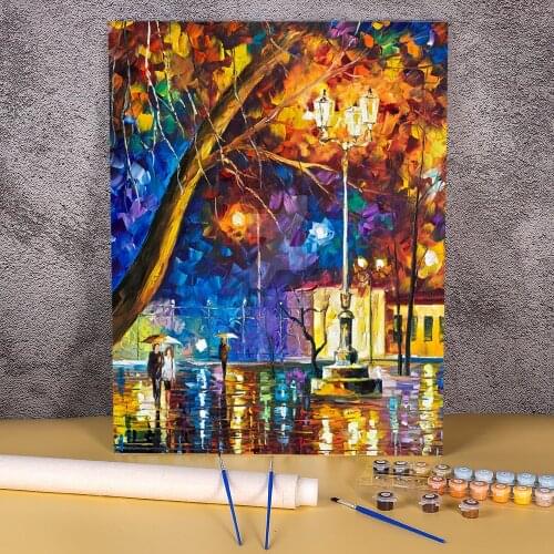 Oil Painting Style Painting By Numbers Complete Kit Oil Paints 50*70 Painting On Canvas New Design For Adults Handicraft Art