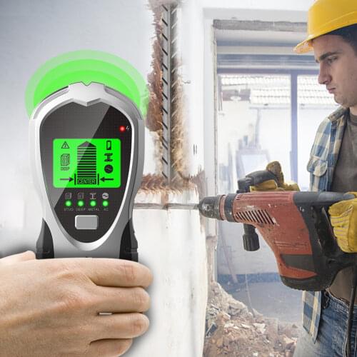 Stud Finder Wall Scanner 4 in 1 Electronic Stud Sensor Locator Wood Beam Joist Finders Wall Detector Edge Center (Grey+Black)