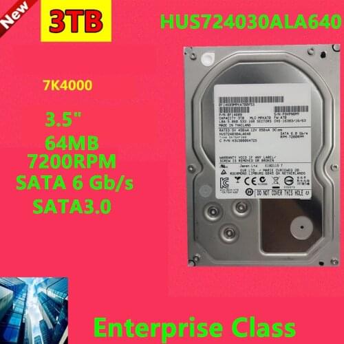 New HDD For Hgst Brand 3TB 3.5" SATA 6 Gb/s 64MB 7200RPM For Internal HDD For Enterprise Class HDD For HUS724030ALA640