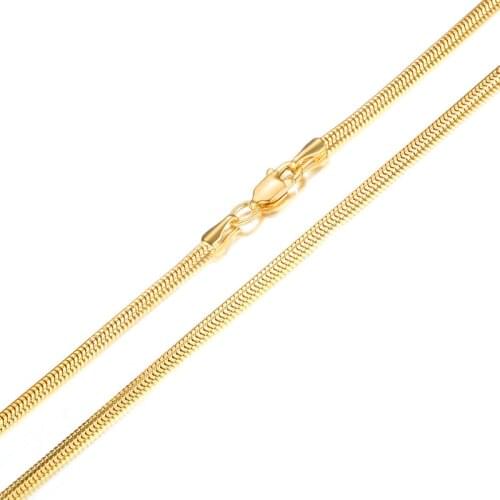 Pure 18K Yellow Gold Snake Necklace chain Women AU750 Gold Necklace Chain three Colour