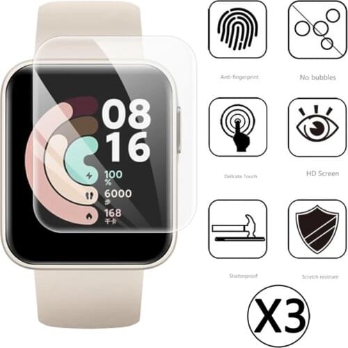 3Pcs/lot PET+TPU Soft Screen Protector Film For Redmi Watch & XiaoMi Mi Watch Lite Full Coverage for Xiaomi Mi Watch 2019& Color