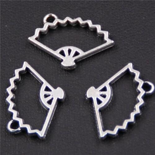 Hollow Metal Fan Pendant, 20 * 15mm Fan Charms, National Style Charms, DIY Earring Bracelet Charms, A981 20pcs