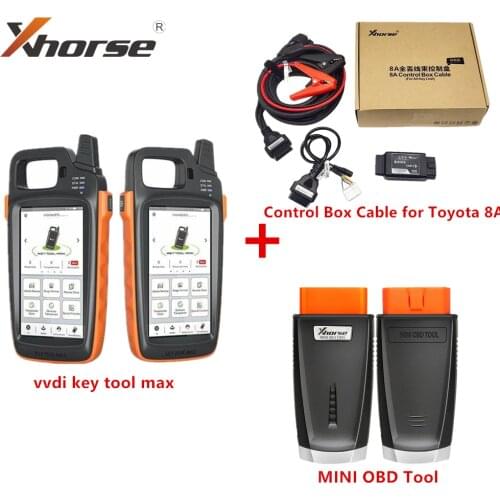 Xhorse VVDI Key Tool MAX Car Key Programmer with VVDI 8A Control Box Cable for Toyota 8A All Keys Lost Adapter MINI OBD Tool Kit