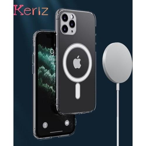 Transparent Magsafe Magnetic Case for IPhone 12 Pro Max 12 Mini Support Magsafe Wireless Charging Luxury Transparent Back Cover