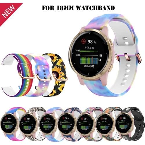18MM Silicone Watch Strap For Garmin Venu 2S Garmin Move 3S Garmin Active S Vivoactive 4S 3S Smart Wristband Quick Release Band