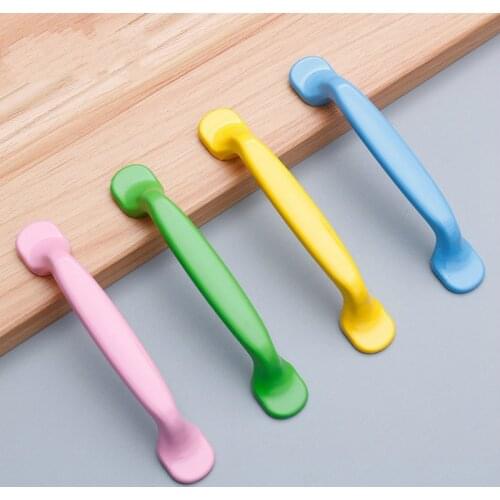 Modern Simple Aluminum Colorful Furniture Handles Childrens Room Cabinet Door Handles Drawers Wardrobe Knobs Home Decoration