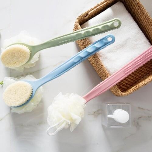 Bath Brush Long Handle Scrubber Skin Massage Brush Bath Body Brush For Back Exfoliation Brushes Bathroom Bubble Dual Use