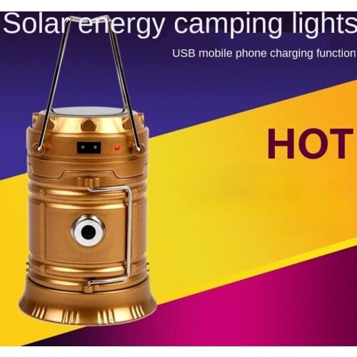 Luminaire LED Solar Power Collapsible Flashlights Portable Lamp LED Rechargeable Hand Lamp Camping Lantern Light torch