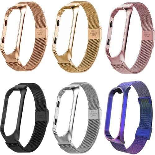 Replacement Stainless Steel Strap For Xiaomi Mi M3 M4 M5 WatchBand Miband 3 Miband 4 Sport Bands Accessories Watchbands Bracelet