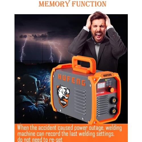 New HUFENG welder IGBT Portable Welding Inverter MMA ARC ZX7-200 welding machine with electrode holder and earth clamp with LED