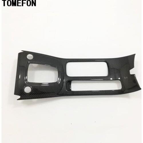 TOMEFON For Hyundai Kona Encino 2018 2019 ABS Chrome Carbon Fiber Paint Front Middle Gear Shif Panel Cover Styling Trim