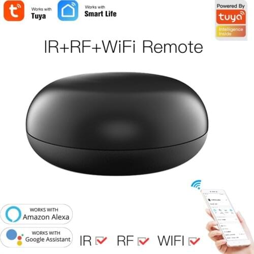 Smart Home WiFi RF+IR Universal Remote Controller Voice Control Programable DIY Work With Alexa Google Home For TV DVD STB Light