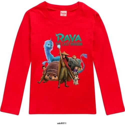Raya and The Last Dragon Spring T shirt Girls Funny Vintage Vogue TShirt Kids O-Neck Long Sleeve CartoonTees