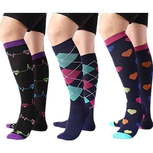 High Quality Men Compression Socks Leg Support Stretch Compression Socks For Anti Fatigue Pain Relief Running Flight Stockings