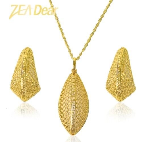 ZEADear Jewelry Fashion Copper African Sets For Women New Design Earrings Pendant High Quality Geometric Wedding Party Gifts