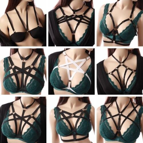 Goth Women Bdsm Bondage Sword Belt Sexy Crop Top Body Chest Harness Suspenders Lingerie Caged Bra Sex Product Exotic Accessories