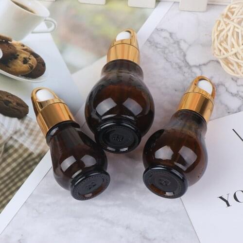 1PC Amber Glass Dropper Bottle essential Oil Perfume Bottles Empty Container Travel Refillable Bottle Brown 10/20/30ml