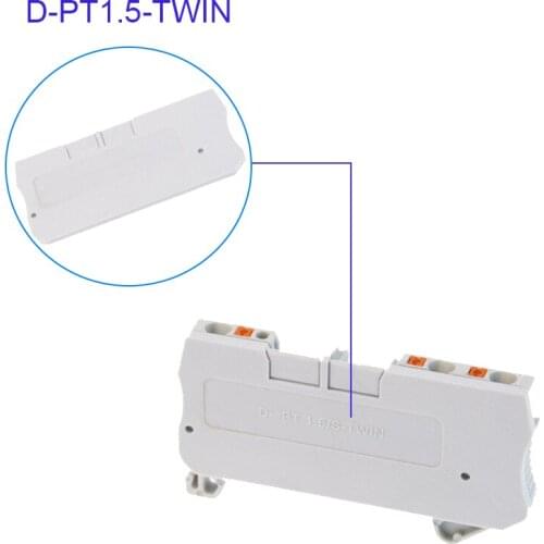 D-PT1.5-TW End Cover For PT 1.5-TW Din Rail Terminal Blocks End Cover plate L54.5H24.3W2.2 mm