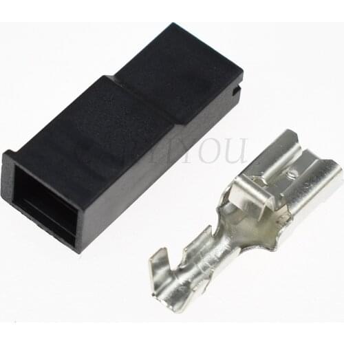 2 Kit TE TYCO Black Plastic UnsealedFemale Housing Cable Wire Harness Plug 1 Pin Way Auto Connector 171809-3 For Car