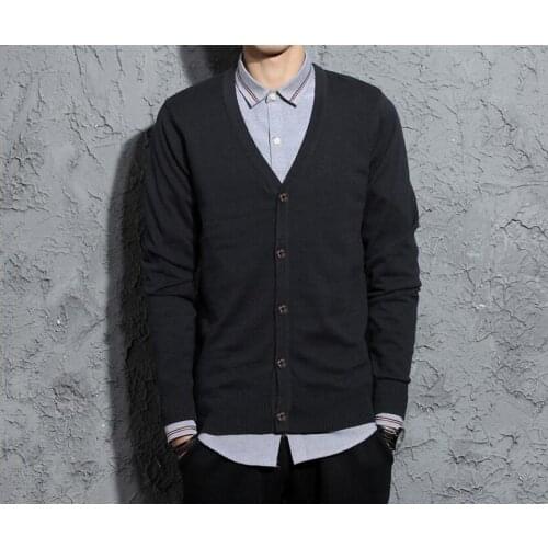 2020 New Spring Casual V-neck Cotton Sweater Winter Men Knitted sweater Long Sleeve Cardigan Mens Clothes