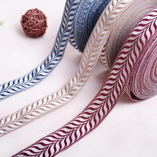 25yards/lot 3cm Wide National Style Ribbon Embroidered Polyester Diy Clothes Cushion Patchwork Material Handmade Craft Fabric