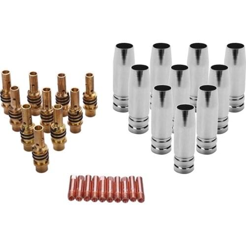 30Pcs 15AK Torch Machine Consumables MIG Torch Gas Nozzle Tips Holder for MIG Welding Machine