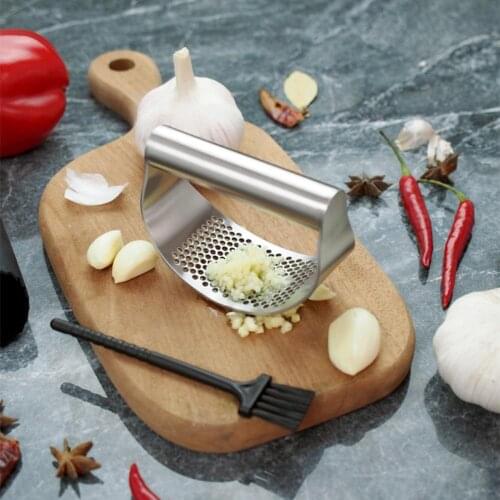 3in1 High Quality Garlic Presses Rocker Stainless Steel Garlic Rocker Crusher Garlic Chopper Mincer Press Kitchen Garlic Masher