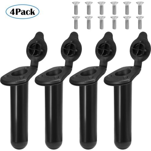 4 PCS/2PCS Kayak Fishing Rod Holders with Cap Cover Plastic Flush Mount Fishing Rod Holder Gasket Boat Fishing Tackle Accessory