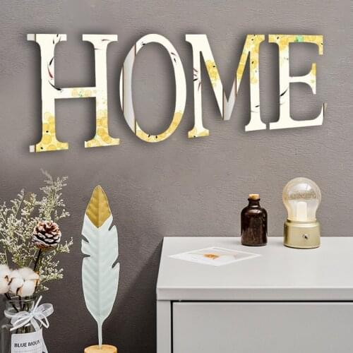 4 Letters Acrylic Wall Mirror Stickers Home/Love Characters Mirror Decal Self-Adhesive Tiles Wall Sticker For DIY Home Art Decor