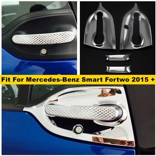 Auto Accessory Side Door Handle Bowl + Handel Decoration Frame Cover Trim For Mercedes-Benz Smart Fortwo 2015 2016 2017 Exterior