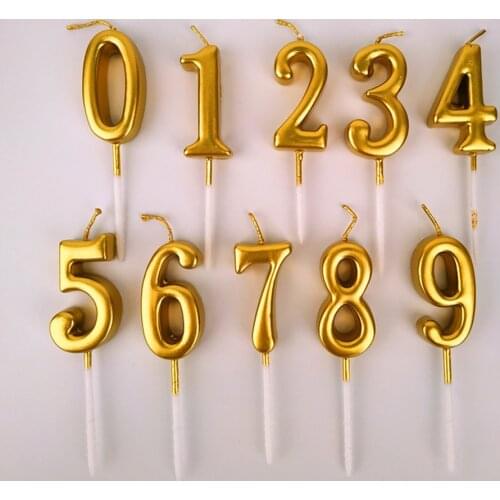 Arabic Number 0-9 Wax Candles Digital Cake Topper Kids Children Party Happy Birthday Ornament Cakes Top Decoration Accessories
