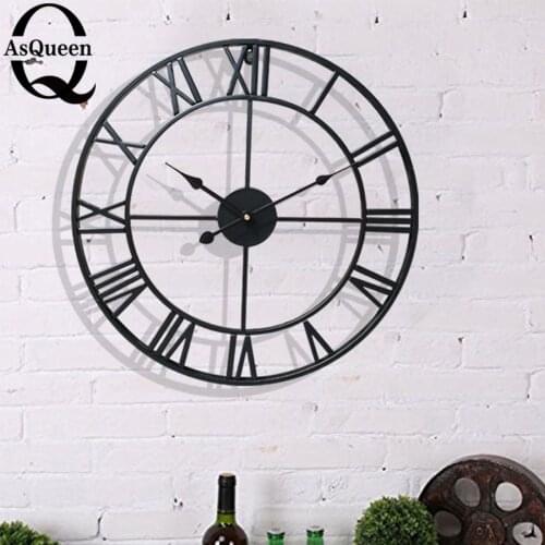 ASQUEEN Q Newest 40cm Wall Clock Vintage Home Decor Livingroom Roman Round Shape DecorativeHome Decoration Accessories