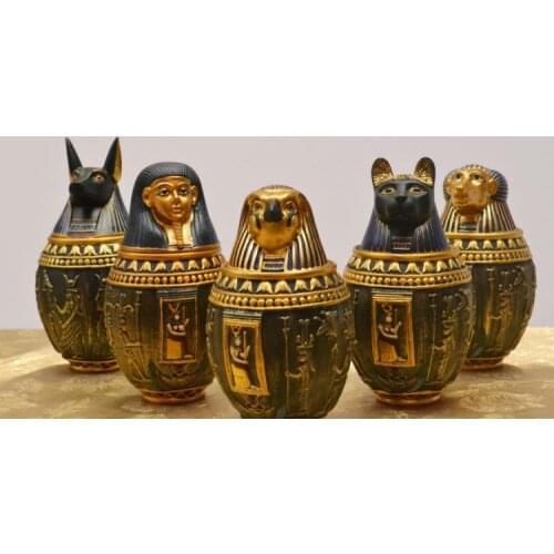 EGYPTIAN HOUSE CANOPIC JARS CAT HOME FURNISHINGS ORNAMENTS HOME FURNISHINGS SECRET ROOM ESCAPE DECORATION ORNAMENTS STORAGE TANK