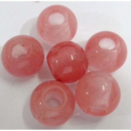 16*14MM Natural Stone Quartz Crystal Round shape big hole Beads pendant for diy Jewelry making necklace earrings Bracelets 20pc