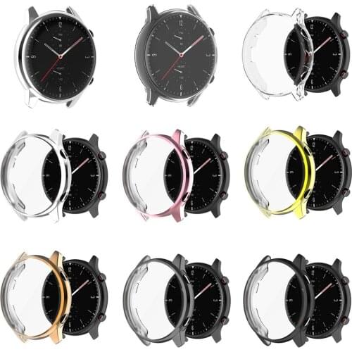 For Amazfit GTR 2 Watch Case Fashion Fully Wrapped Screen Protector Shell Cover Electroplated TPU Anti-scratch Accessories