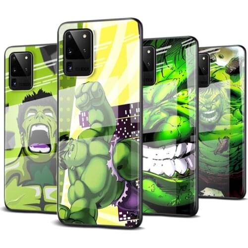 Tempered Glass Cover Cool Marvel Hulk Art For Samsung Galaxy S20 FE S10e S10 S9 S8 Ultra Plus Lite Plus 5G Phone Case