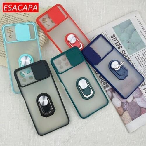 Candy Colors Magnetic Ring Stand Case For Xiaomi Mi 11 Lite M2101K9AG Transparent Protection Slide Lens Anti-fall Phone Cover