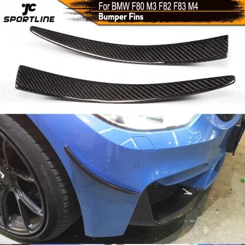 For BMW F80 M3 F82 F83 M4 2014 - 2018 Carbon Fiber Front Bumper Moulding Trims Decoration Carbon Fiber / FRP 2PCS/SET Canards