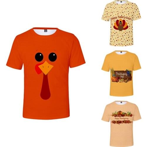 Thanksgiving Day 3d T Shirts Costume Print Fashion Men Women T-shirt Short Sleeve 3D T-shirts Homme Tee Shirt Sweatshirt Top 4XL