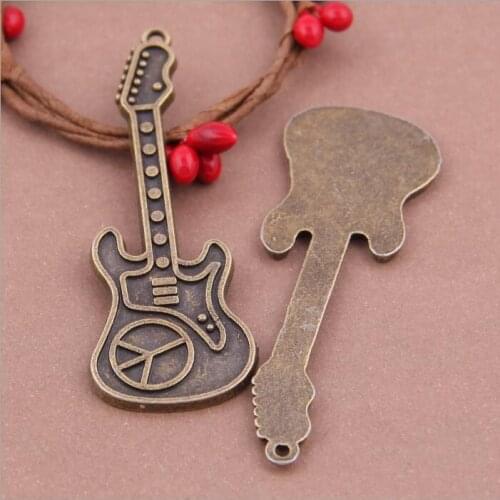 Hot 20pcs Vintage Guitar Charm Fit Making Earrings/Bracelets/necklace Alloy Charms DIY Fashion Jewelry Accessories