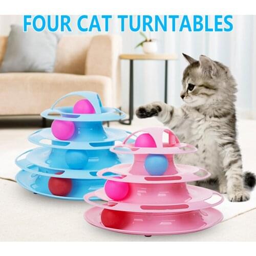 Cat Toy Cat Turntable Ball Four-layer Funny Tower Tracks Disc Cat Intelligence Training Toy Pet Toys Supplies