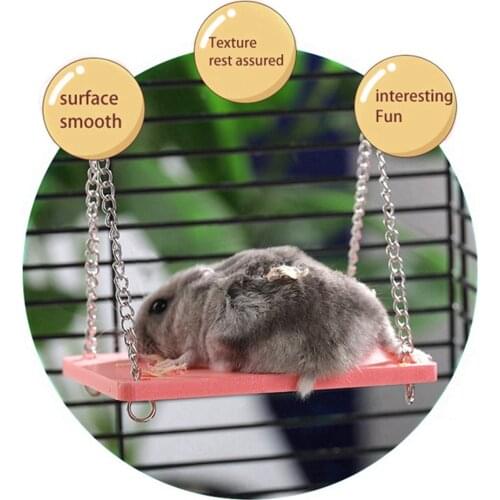 Hot Hamster Toys Hanging Swing Gadget Wooden Cage Accessories Supplies Amuse Mouse Swing Toy For Small Totoro Parrot