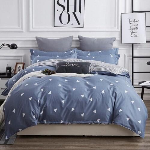 3-D Triangle Print Pattern Bedding Set Simple Duvet Cover Set Pillowcase Home Textiles 2/3pcs Bed Linen King Queen Size Dropship