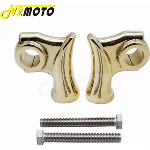Brass Motorcycle Risers 1'' Handlebar Mount Clamp Handle Bar Universal For Harley Dyna Fat Bob Cafe Racer Triumph Honda 25mm Bar