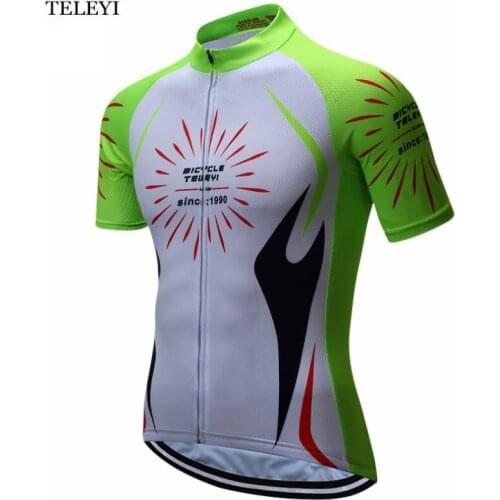 TELEYI Ropa Ciclismo Mens Cycling Jersey Comfortable Bike Short Sleeve Top Shirt Clothing Bicycle Sportswear